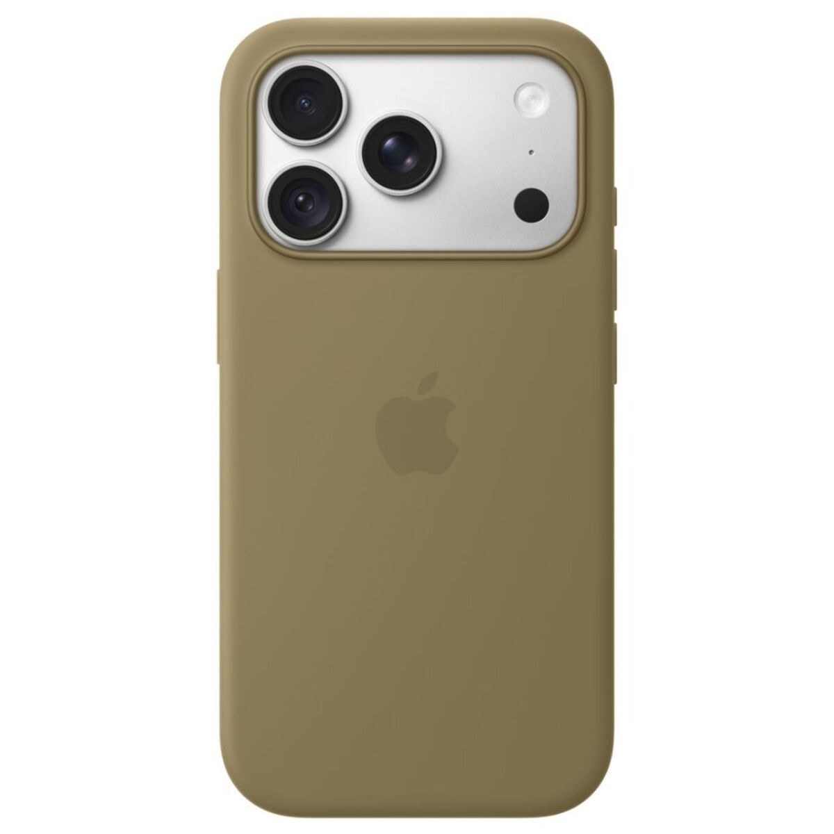 Funda de silicona verde oliva con magsafe iphone 18 pro